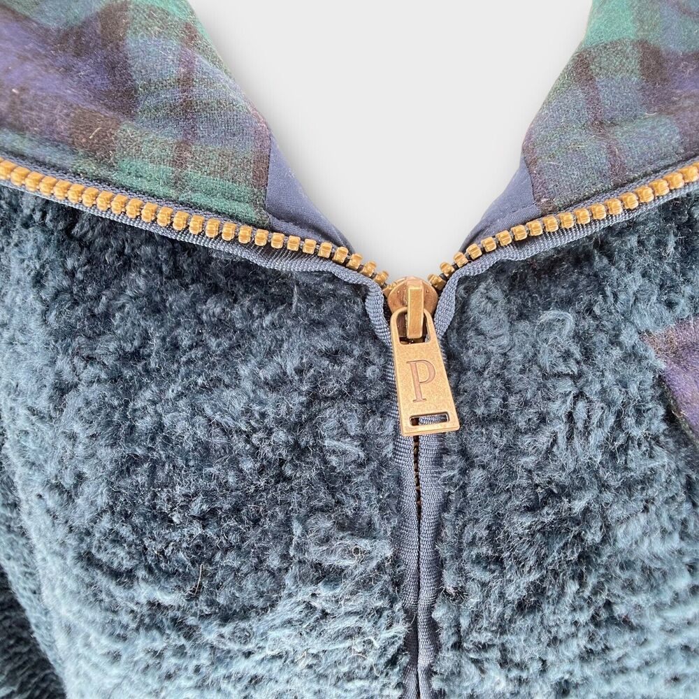 Pendleton Fuzzy Sherpa Fleece Wool Jacket Plaid T… - image 6